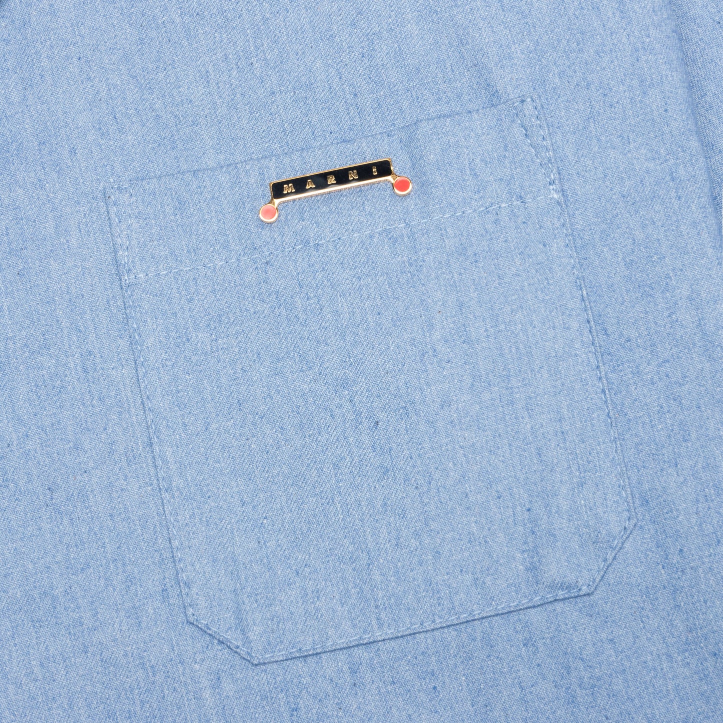 Blue Denim Short Sleeve Shirt with Trunakaroo Plaque - Iris Blue