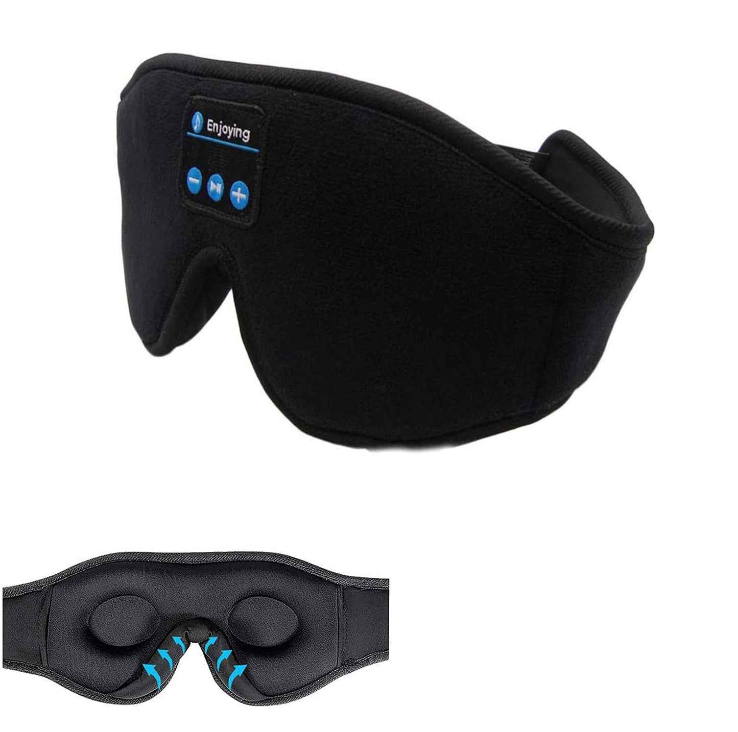 Wireless Sleep Eye Mask with Stereo Music – Blackout Comfortable Sleep Mask