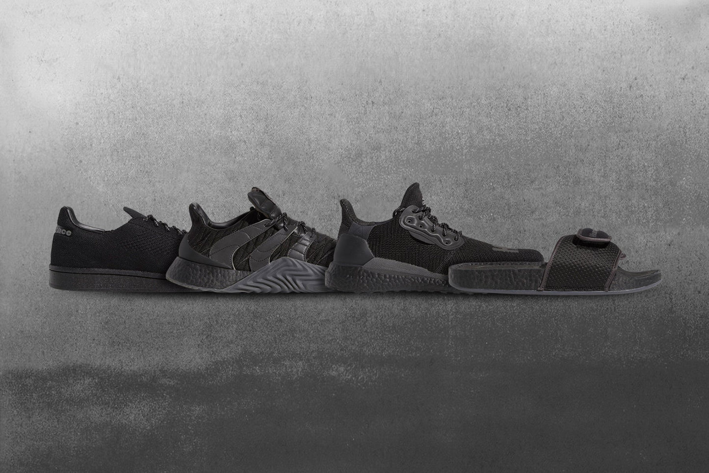 Adidas Originals x Pharrell Williams Chancletas Hu Slide - Core Black