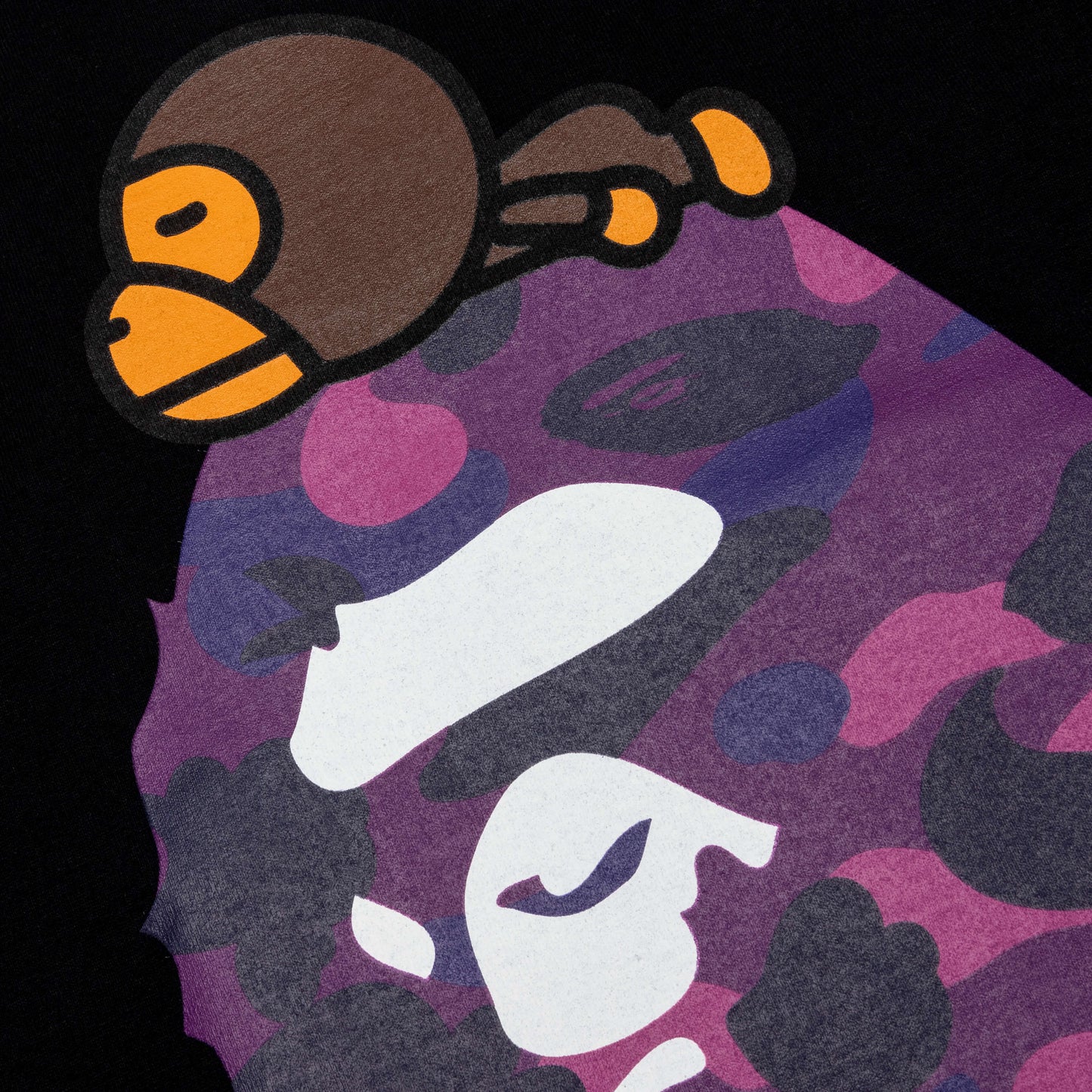Color Camo Milo on Big Ape Tee - Black/Purple