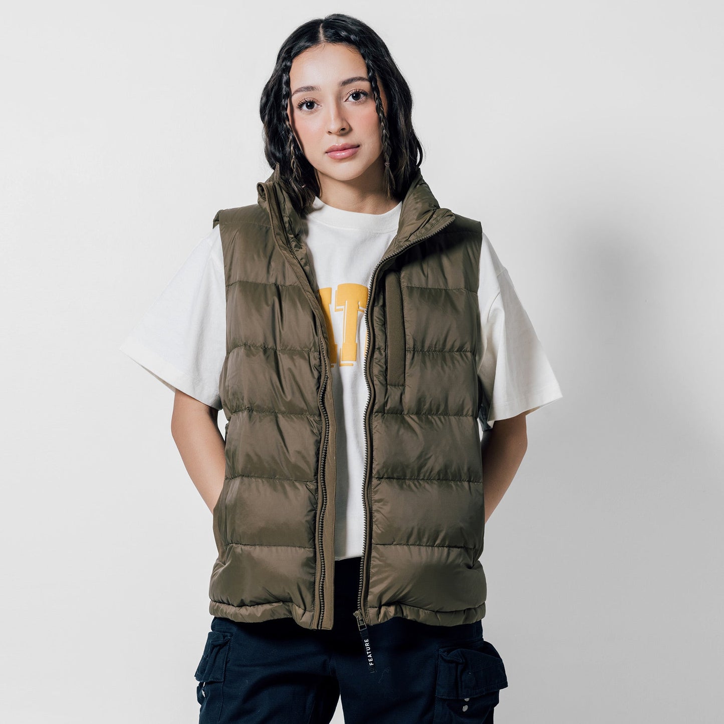 Sherman Convertible Puffer Vest - Olive