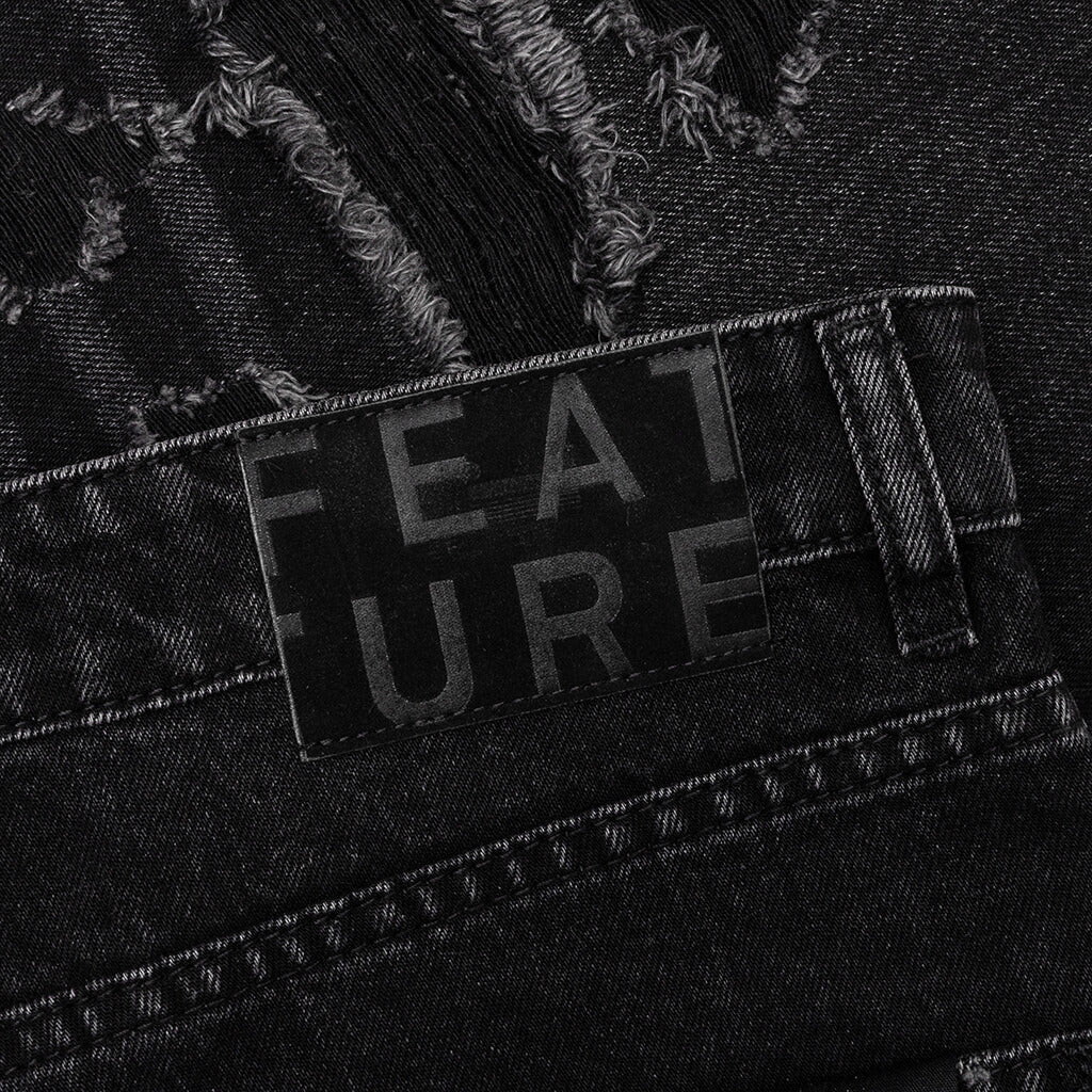 Ian Slim Denim Short - Vintage Black