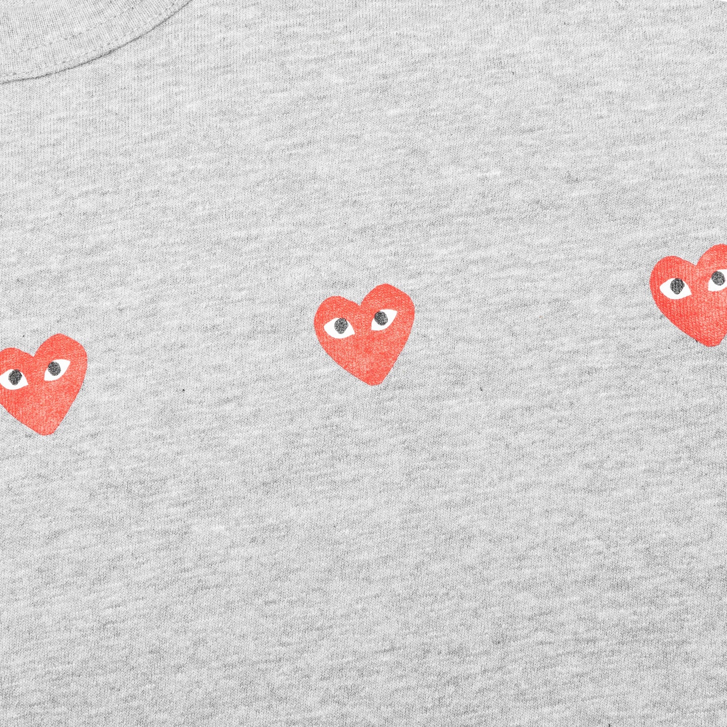 Multi Red Heart Logo Print T-Shirt - Grey