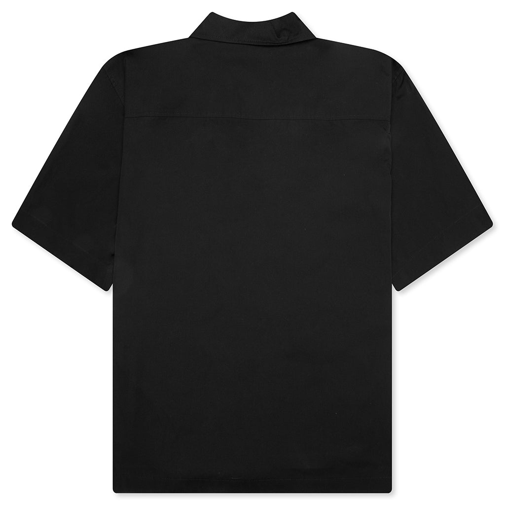 Glass Finish Cotton Poplin Shirt - Black