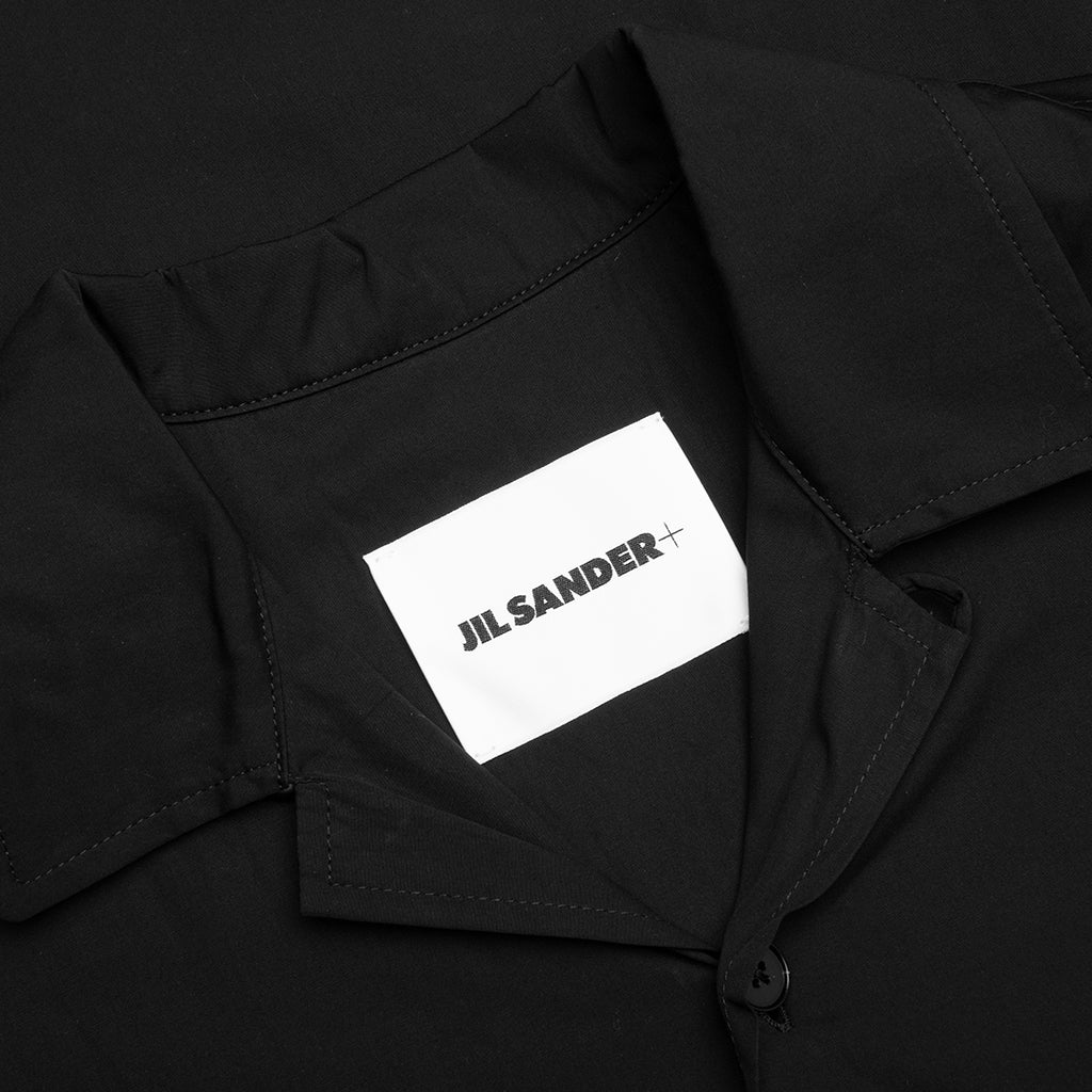 Glass Finish Cotton Poplin Shirt - Black